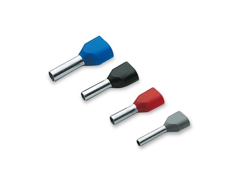 [CEMPKT2510F] Embout de câblage double 2 x 2,5 mm² longueur 10 mm gris